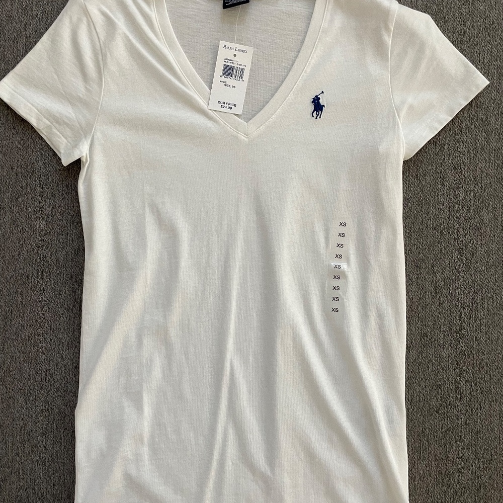 Polo Ralph White V-Neck Tee